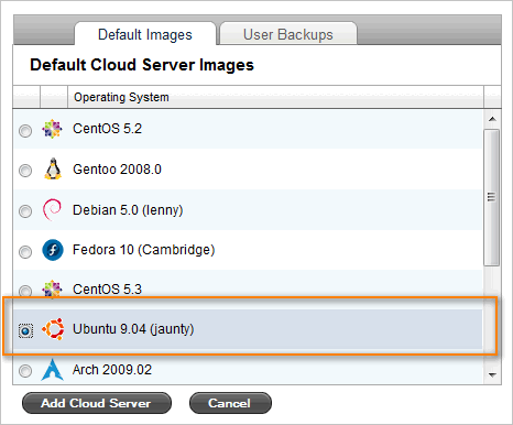 Creating Cloud Server VM in Rackspace