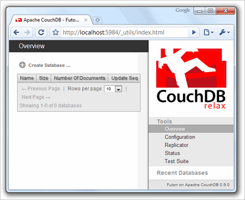 Using Futon to view CouchDB statuc locally