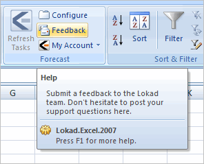 Feedback button in Lokad